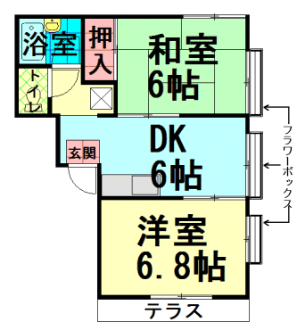 間取図|アパート・中野区江原町2丁目・大江戸線 新江古田 歩1分