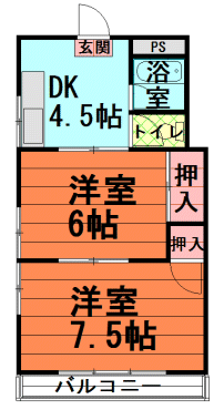 間取図|賃貸マンション・中野区江原町2丁目・大江戸線 新江古田 歩7分