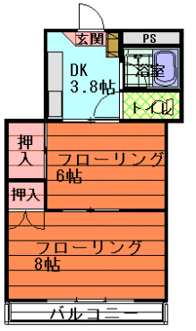 間取図|賃貸マンション・中野区江原町2丁目・大江戸線 新江古田 歩7分