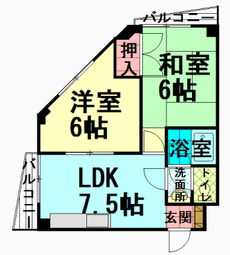 間取図|賃貸マンション・中野区江原町1丁目・大江戸線 新江古田 歩3分|楽器可