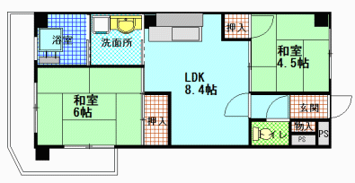 間取図|賃貸マンション・中野区江原町1丁目・大江戸線 新江古田 歩5分|楽器可(ピアノ可)