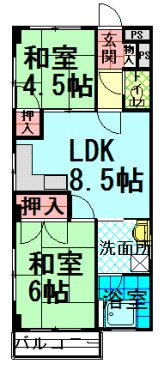間取図|賃貸マンション・中野区江原町1丁目・大江戸線 新江古田 歩5分|楽器可(ピアノ可)