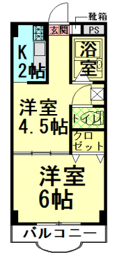 間取図|貸マンション・練馬区練馬2丁目・西武池袋線 練馬 歩7分・大江戸線 豊島園 歩4分|楽器可(グランドピアノ・金管・声楽可)