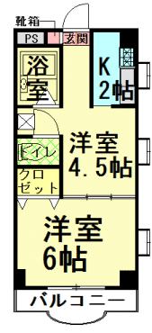 間取図|貸マンション・練馬区練馬2丁目・西武池袋線 練馬 歩7分・大江戸線 豊島園 歩4分|楽器可(グランドピアノ・金管・声楽可)